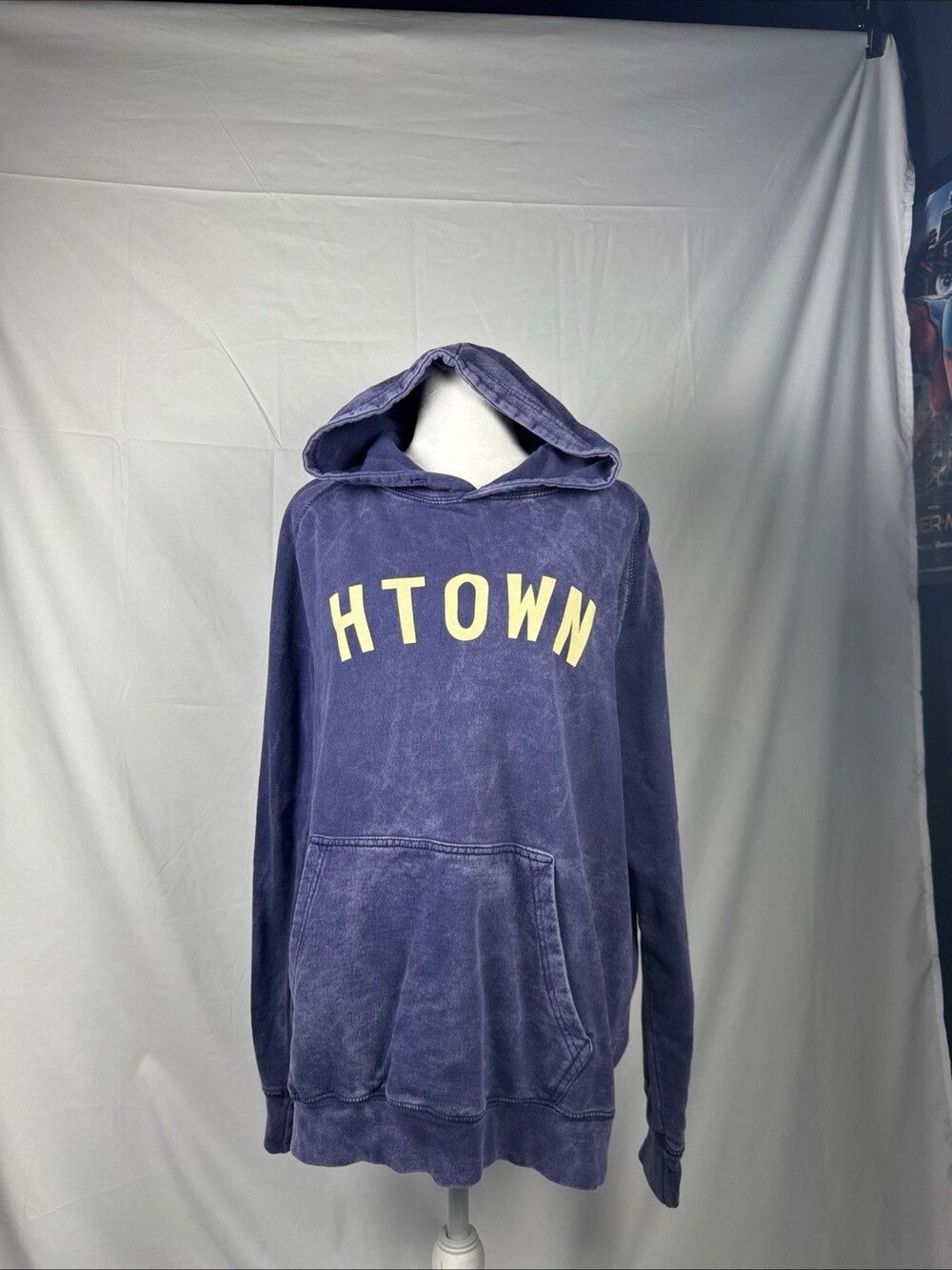 Sam & Davy Mens M Faded H Town Purple Hoodie Sweatshirt